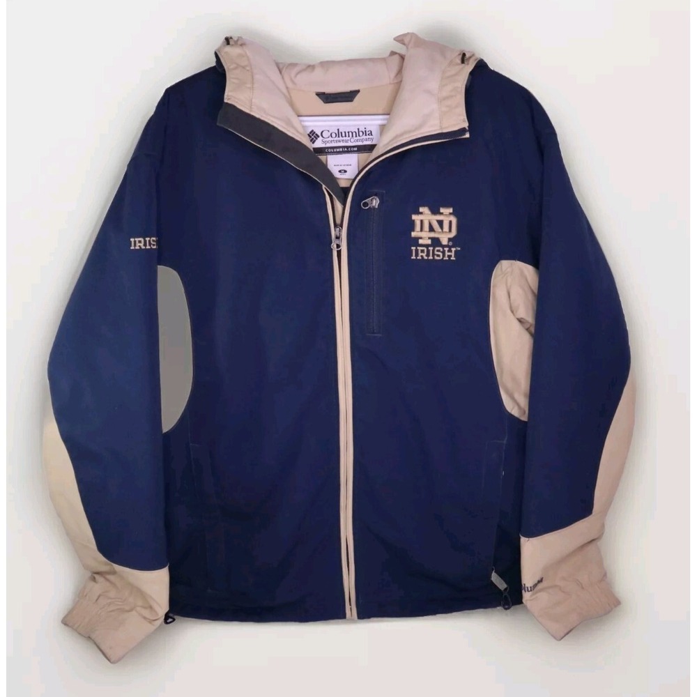 Columbia Sportswear Notre Dame Jacket Men Size M Softshell Fleece Lined Blue